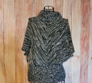 Derek Heart Cowl Lightweight Knit Sweater